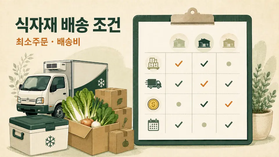식자재 최소 주문금액·배송비 비교법: 소액 주문 손해 막는 5가지 확인 항목