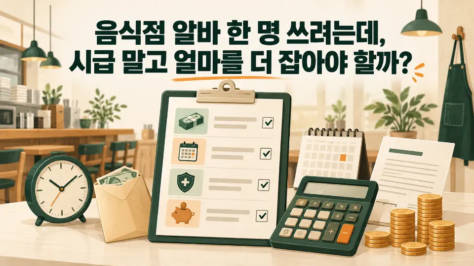음식점 알바 한 명 쓰려는데, 시급 말고 얼마를 더 잡아야 할까?