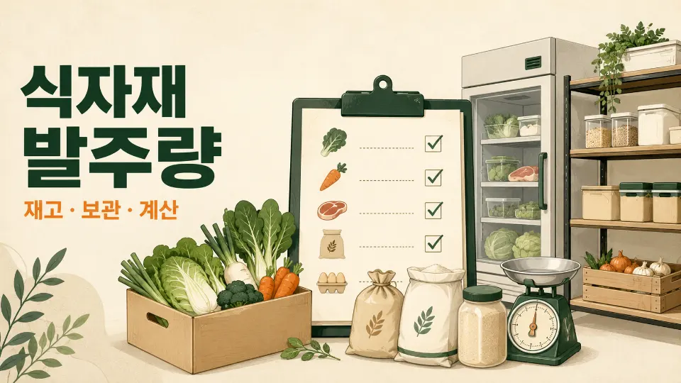 음식점 식자재 발주량 계산법: 오픈 전 일주일치 주문량 정하는 기준
