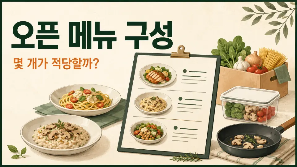음식점 창업 메뉴 구성: 오픈 메뉴는 몇 개가 적당할까?
