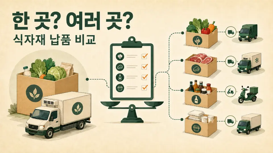 식자재는 한 업체에서 전부 받을까? 품목별로 나눠 받을까?