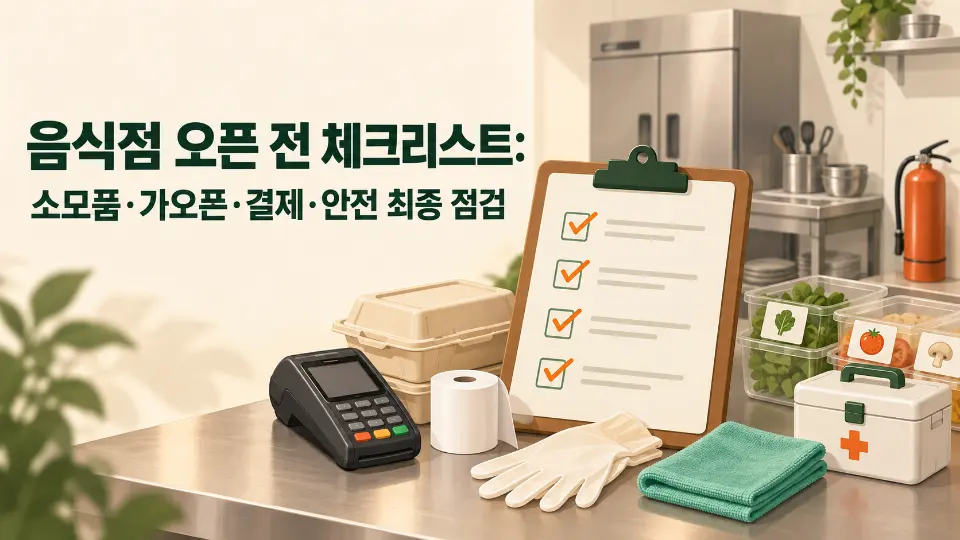 음식점 오픈 전 체크리스트: 소모품·가오픈·결제·안전 최종 점검