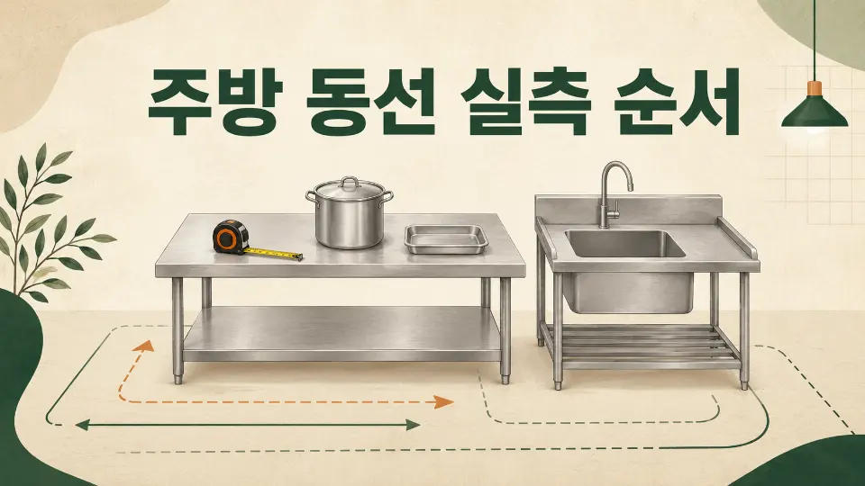 업소용 작업대·싱크대 사이즈 정하는 법: 주방 동선 실측 순서