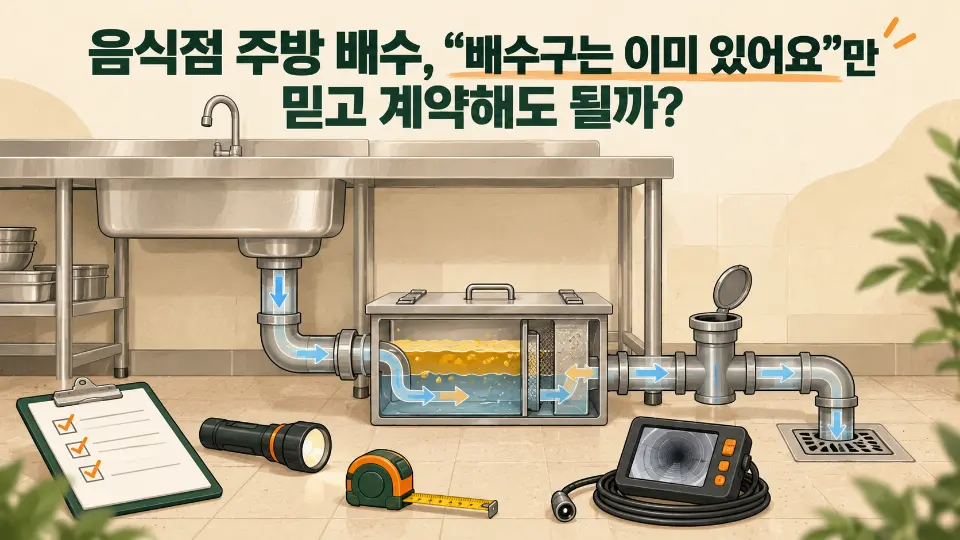 음식점 주방 배수, “배수구는 이미 있어요”만 믿고 계약해도 될까?