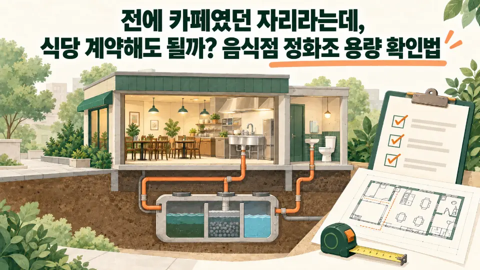 전에 카페였던 자리라는데, 식당 계약해도 될까? 음식점 정화조 용량 확인법