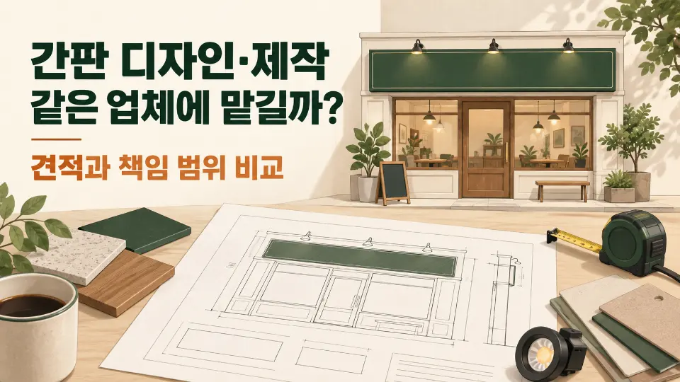 간판 디자인·제작 같은 업체에 맡길까? 견적과 책임 범위 비교