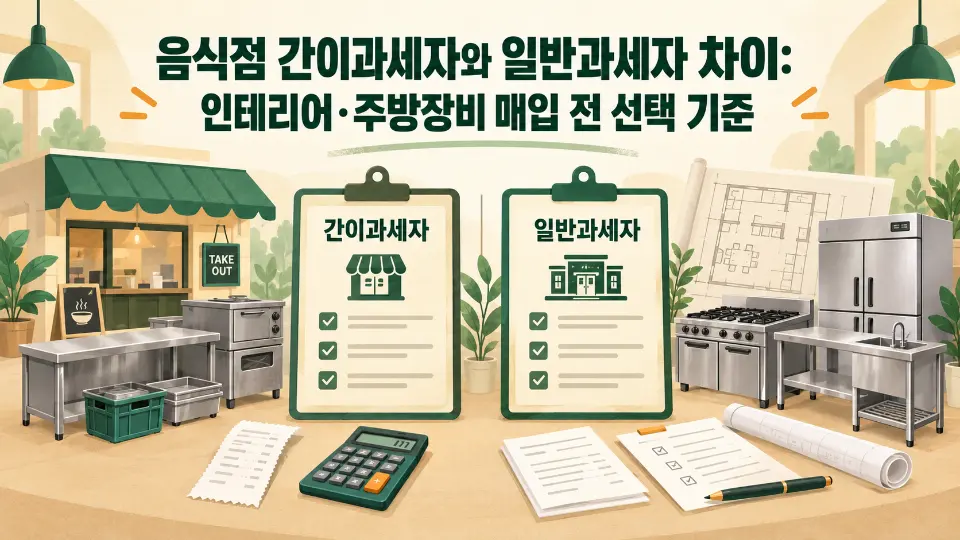 음식점 간이과세자와 일반과세자 차이: 인테리어·주방장비 매입 전 선택 기준
