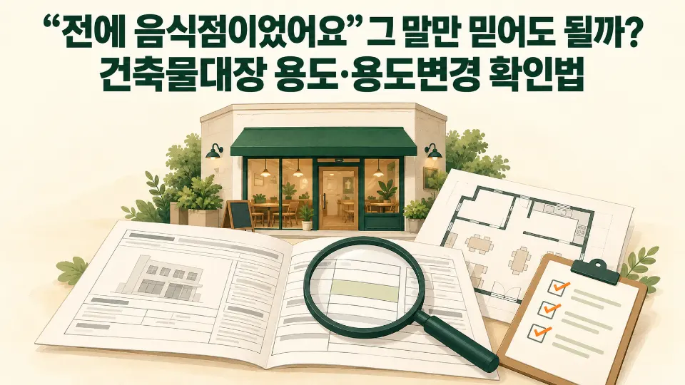 "전에 음식점이었어요” 그 말만 믿어도 될까? 건축물대장 용도·용도변경 확인법