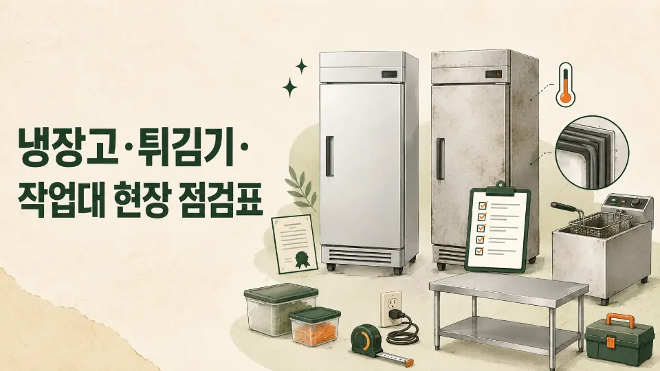 폐업 매장 중고 주방기기 살 때 확인할 것: 냉장고·튀김기·작업대 현장 점검표