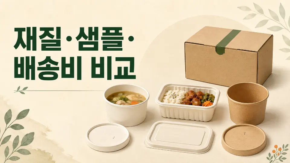 음식점 포장용기 구매처 고르는 법: 재질·샘플·배송비 비교