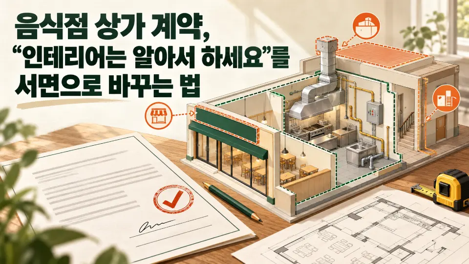 음식점 상가 계약, “인테리어는 알아서 하세요”를 서면으로 바꾸는 법