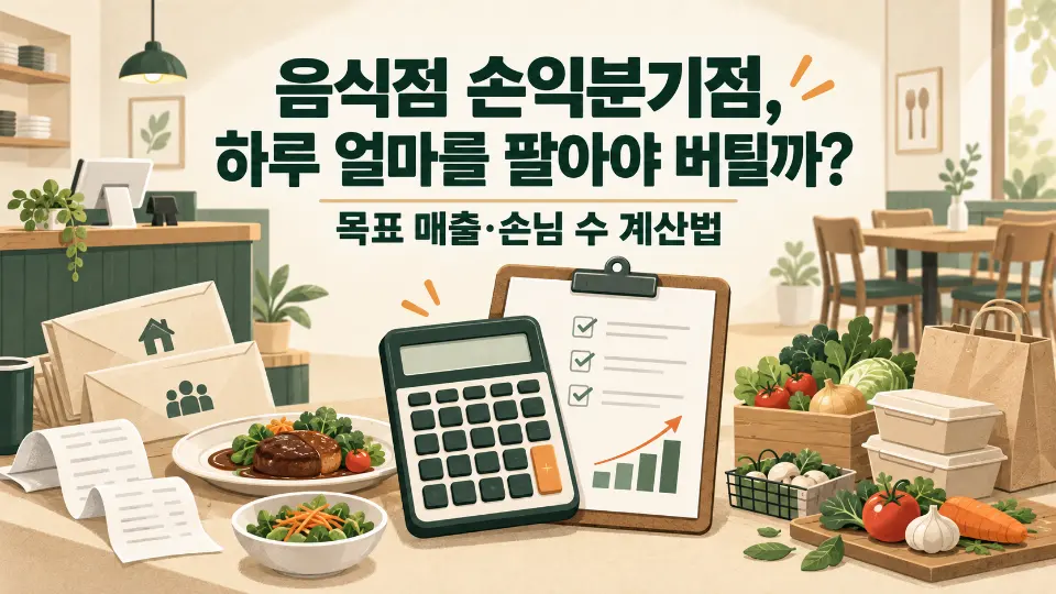 음식점 손익분기점, 하루 얼마를 팔아야 버틸까? 목표 매출·손님 수 계산법